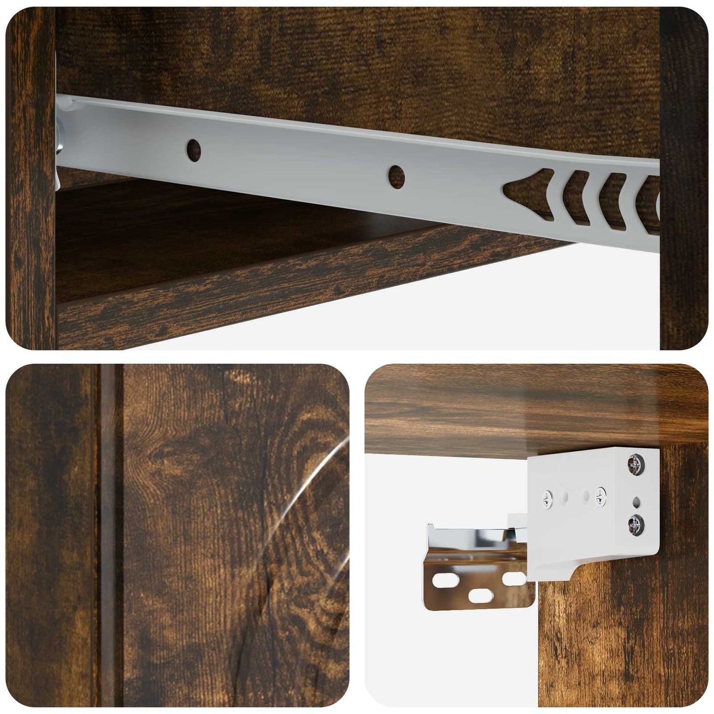 Wandmontage Zijtafel Gerookt eiken 59 x 34,5 x 17 cm