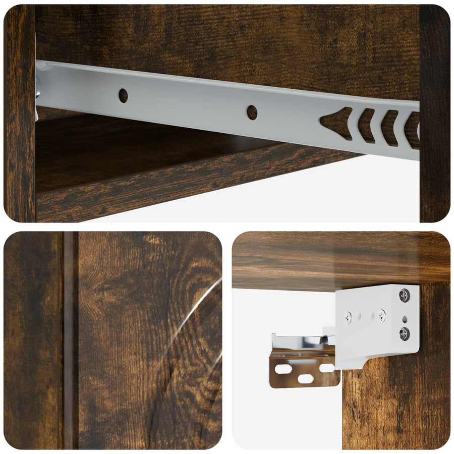 Wandmontage Zijtafel Gerookt eiken 59 x 34,5 x 17 cm