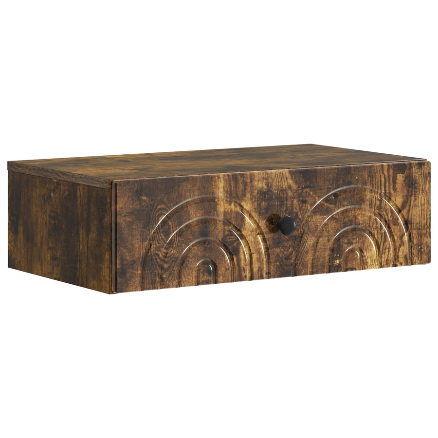 Wandmontage Zijtafel Gerookt eiken 59 x 34,5 x 17 cm