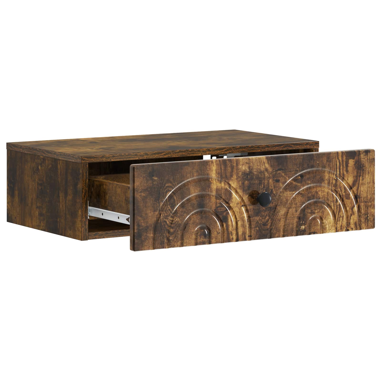 Wandmontage Zijtafel Gerookt eiken 59 x 34,5 x 17 cm