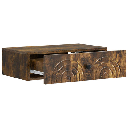 Wandmontage Zijtafel Gerookt eiken 59 x 34,5 x 17 cm