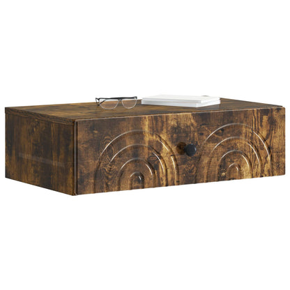Wandmontage Zijtafel Gerookt eiken 59 x 34,5 x 17 cm