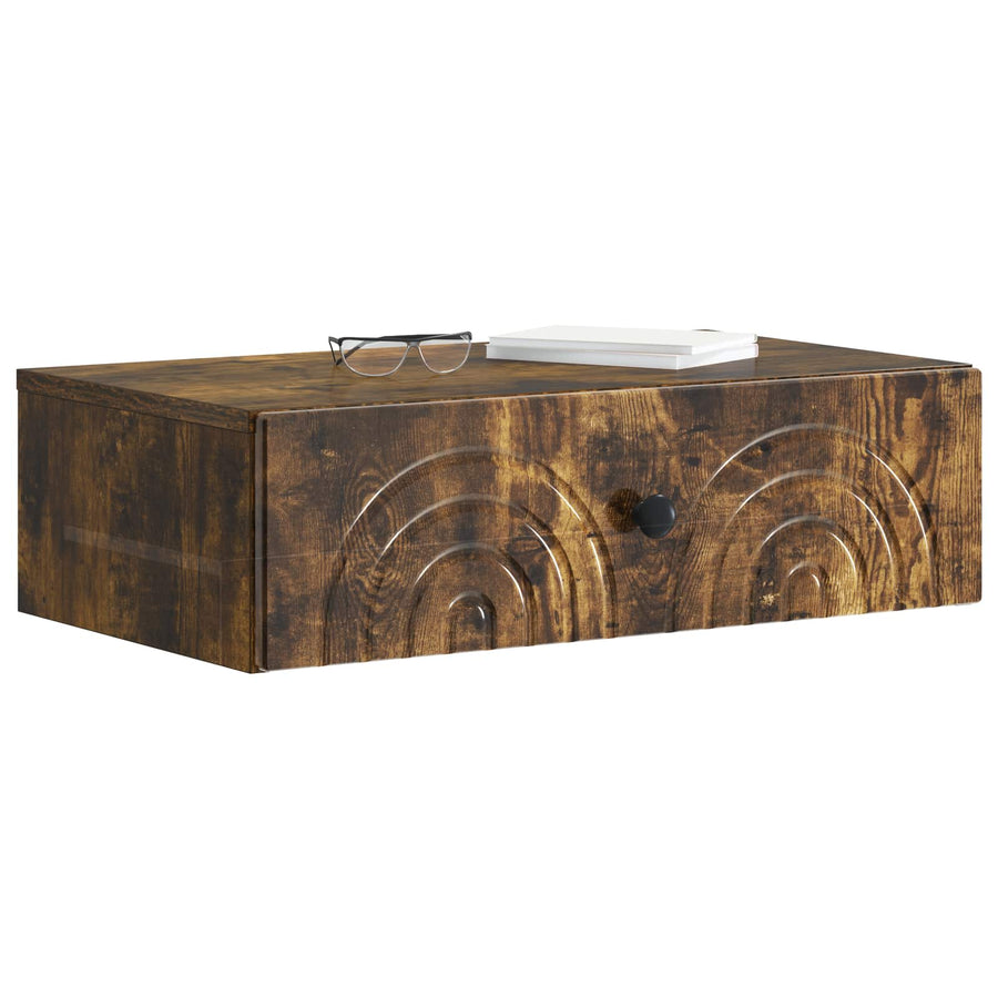 Wandmontage Zijtafel Gerookt eiken 59 x 34,5 x 17 cm