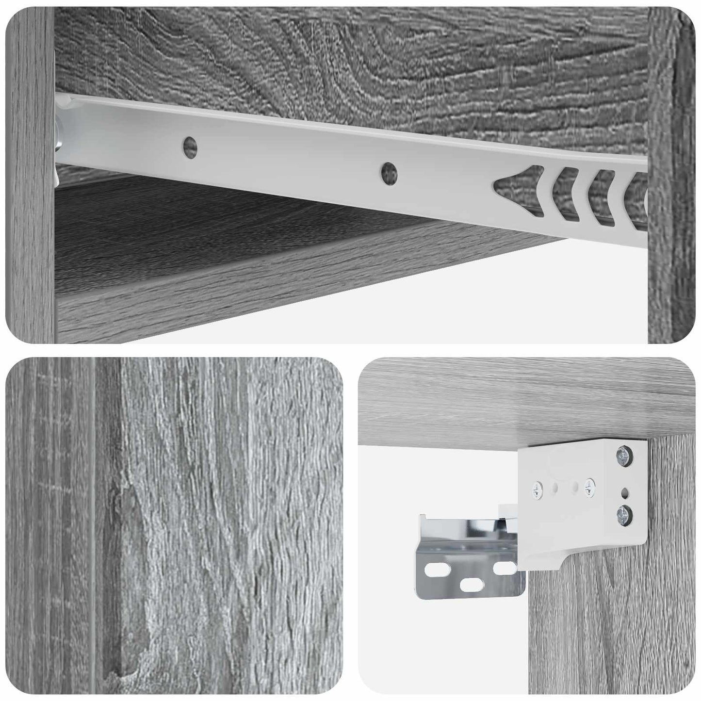 Wandmontage Zijtafel Grijs sonoma 59 x 34,5 x 17 cm