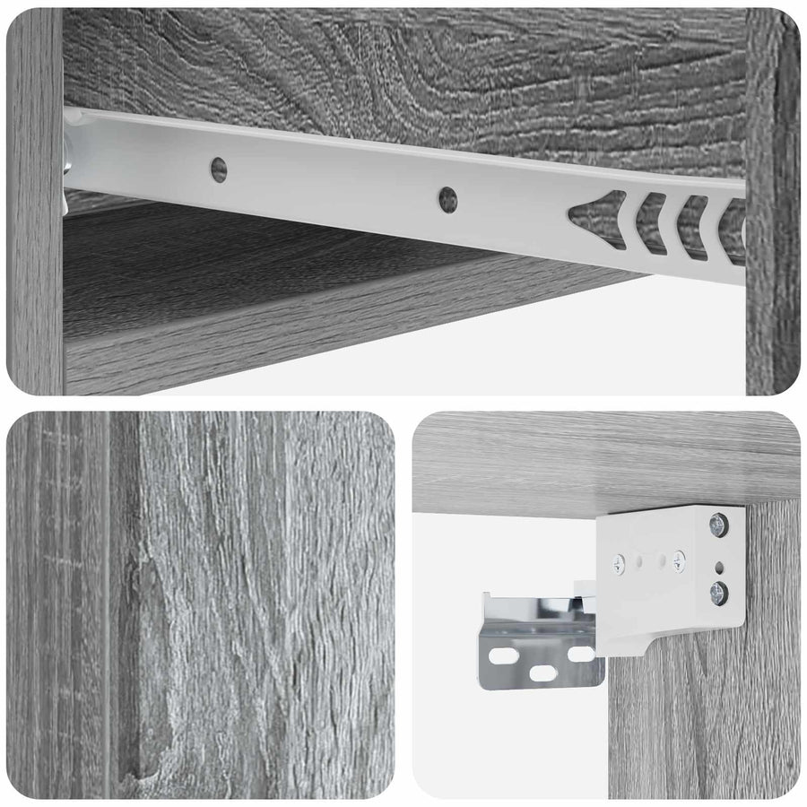 Wandmontage Zijtafel Grijs sonoma 59 x 34,5 x 17 cm
