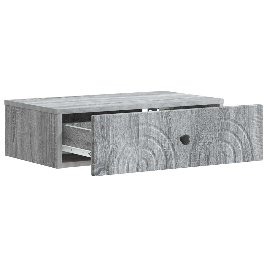Wandmontage Zijtafel Grijs sonoma 59 x 34,5 x 17 cm