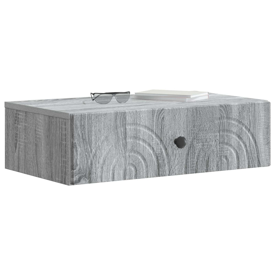 Wandmontage Zijtafel Grijs sonoma 59 x 34,5 x 17 cm
