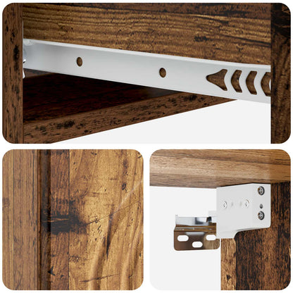 Wandmontage Zijtafel Oud hout 59 x 34,5 x 17 cm Bewerkt hout