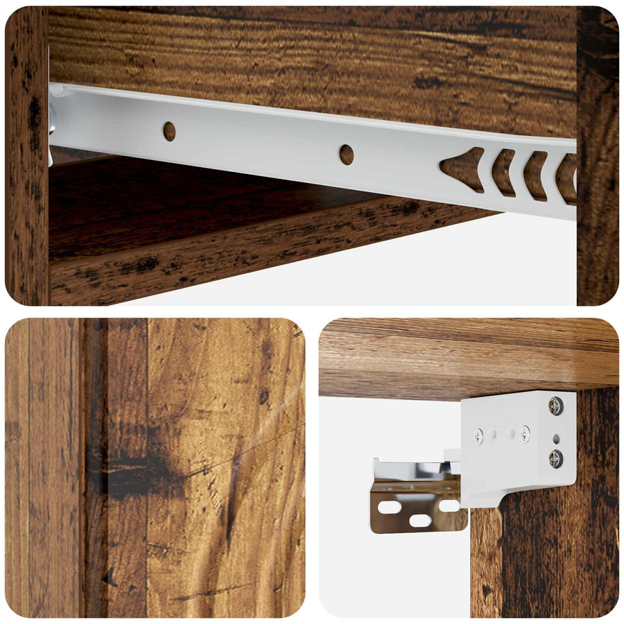 Wandmontage Zijtafel Oud hout 59 x 34,5 x 17 cm Bewerkt hout