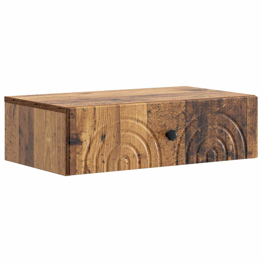 Wandmontage Zijtafel Oud hout 59 x 34,5 x 17 cm Bewerkt hout