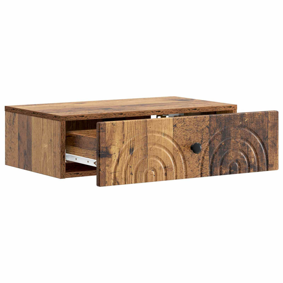 Wandmontage Zijtafel Oud hout 59 x 34,5 x 17 cm Bewerkt hout