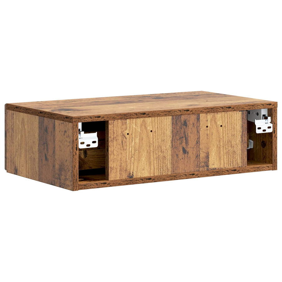 Wandmontage Zijtafel Oud hout 59 x 34,5 x 17 cm Bewerkt hout