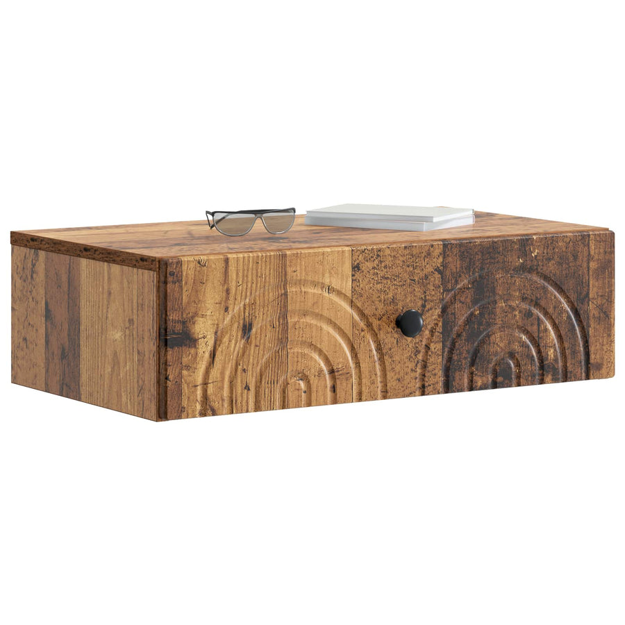 Wandmontage Zijtafel Oud hout 59 x 34,5 x 17 cm Bewerkt hout