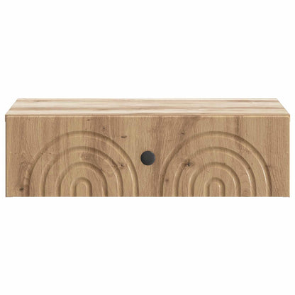 Wandmontage Zijtafel Artisanaal eiken 59 x 34,5 x 17 cm