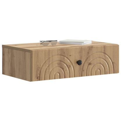 Wandmontage Zijtafel Artisanaal eiken 59 x 34,5 x 17 cm