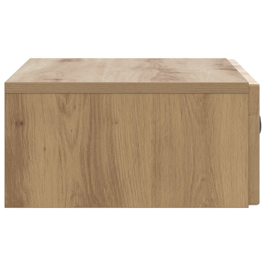 Wandmontage Zijtafel Artisanaal eiken 59 x 34,5 x 17 cm