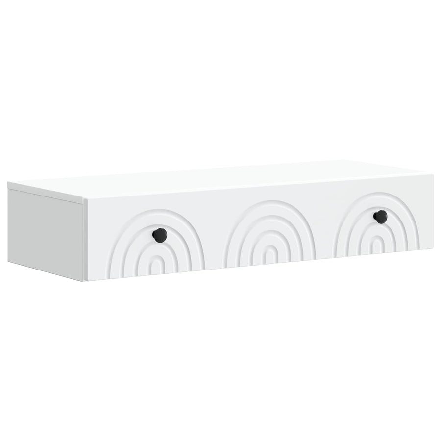 Wandmontage Zijtafel Wit 87,5 x 34,5 x 17 cm Bewerkt hout