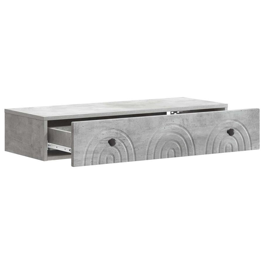 Wandmontage Zijtafel Betongrijs 87,5 x 34,5 x 17 cm