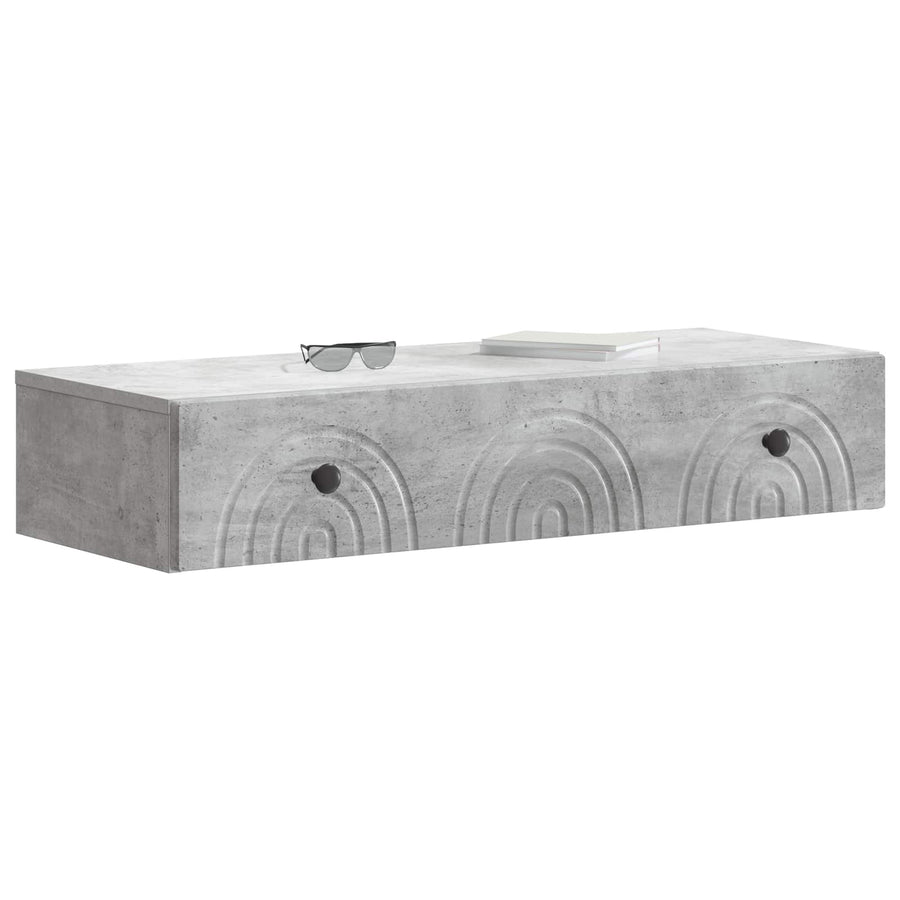 Wandmontage Zijtafel Betongrijs 87,5 x 34,5 x 17 cm