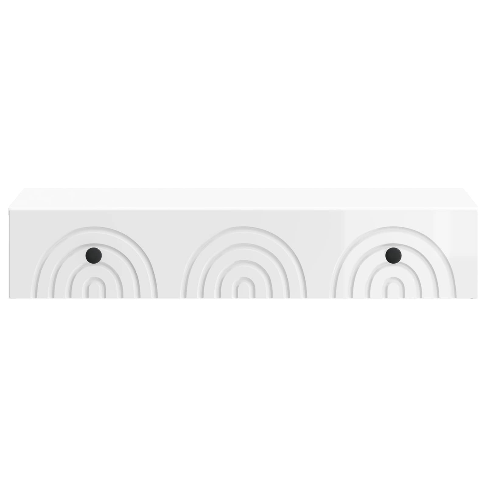 Wandmontage Zijtafel Hoogglans Wit 87,5 x 34,5 x 17 cm