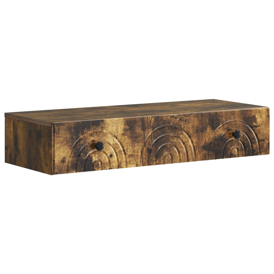 Wandmontage Zijtafel Gerookt eiken 87,5 x 34,5 x 17 cm