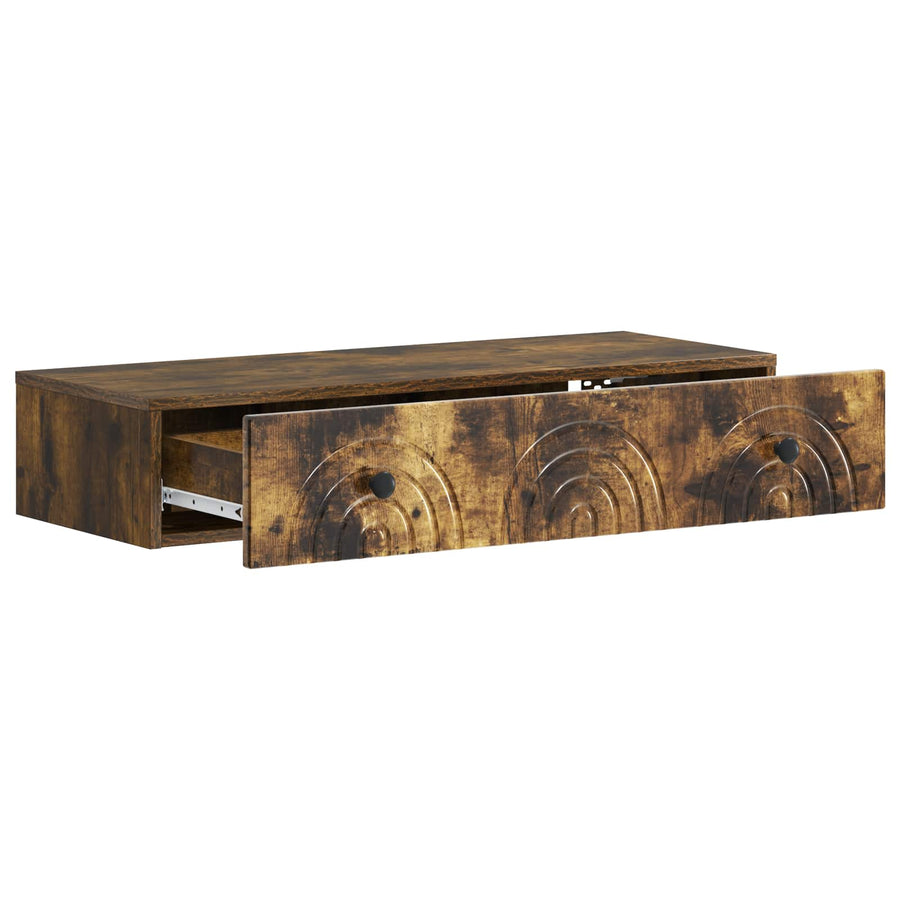 Wandmontage Zijtafel Gerookt eiken 87,5 x 34,5 x 17 cm