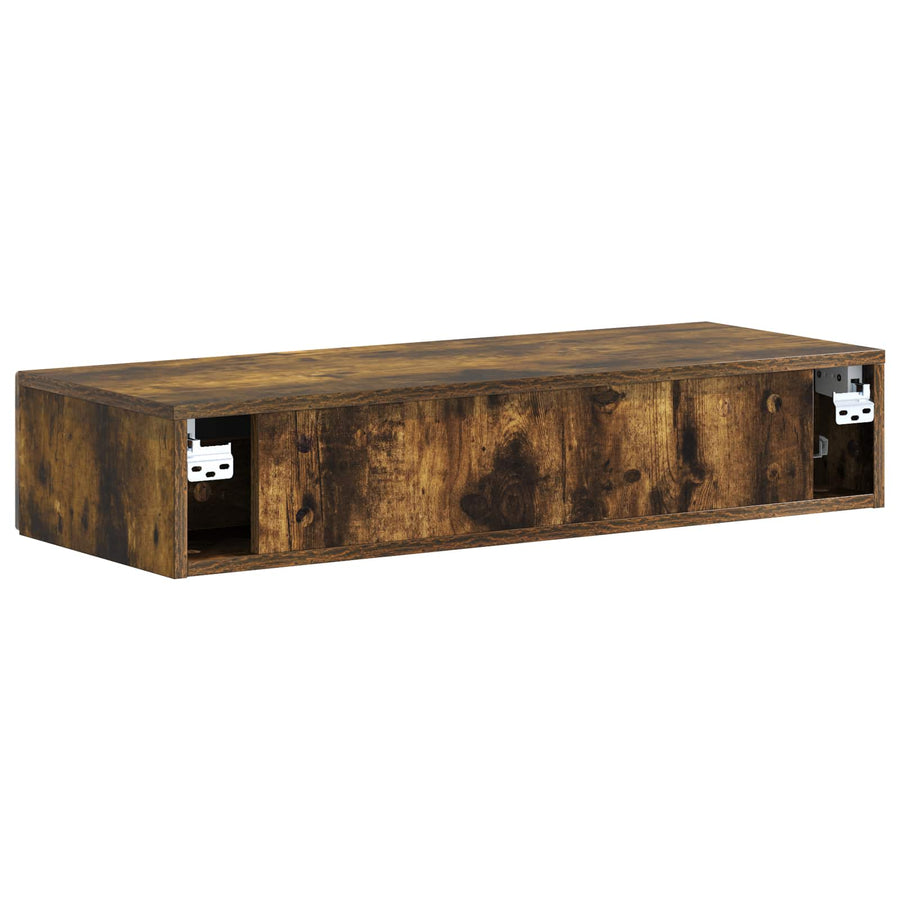 Wandmontage Zijtafel Gerookt eiken 87,5 x 34,5 x 17 cm