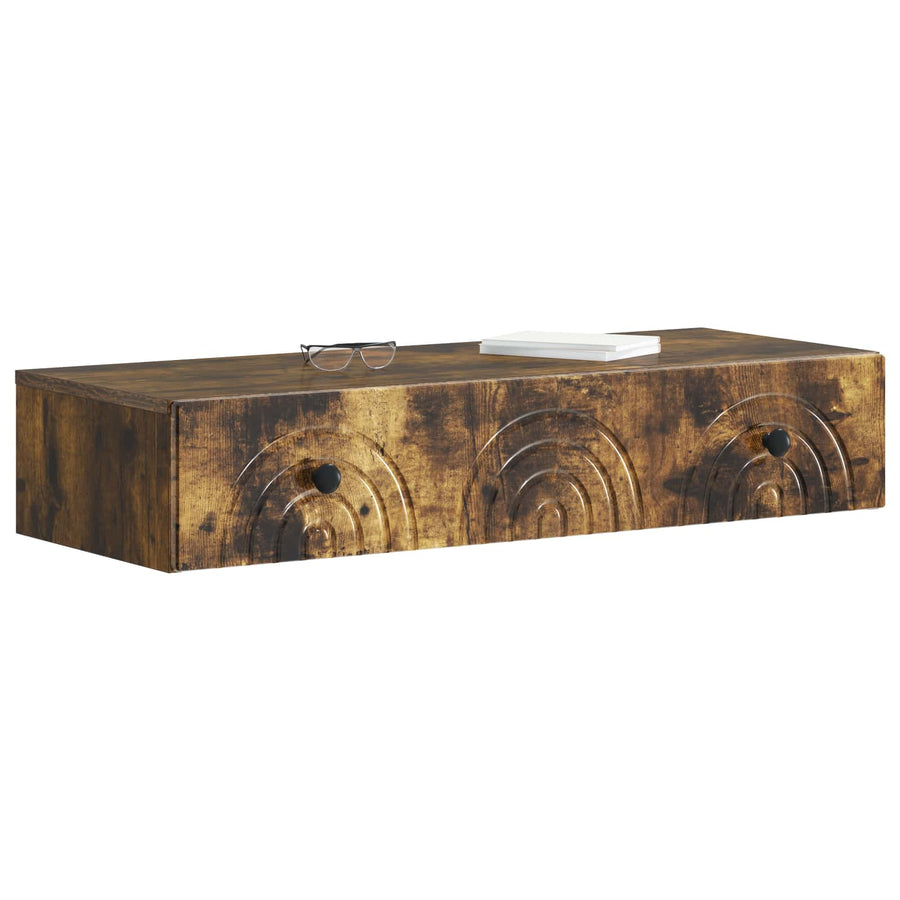 Wandmontage Zijtafel Gerookt eiken 87,5 x 34,5 x 17 cm
