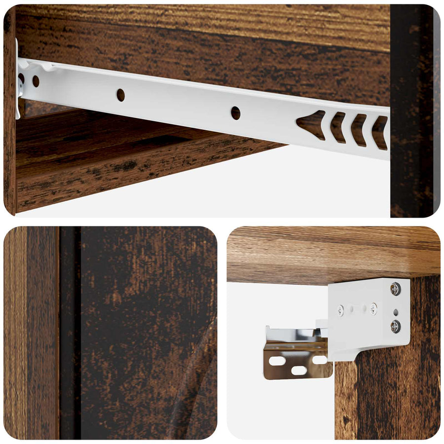 Wandmontage Zijtafel Oud hout 87,5 x 34,5 x 17 cm Bewerkt hout