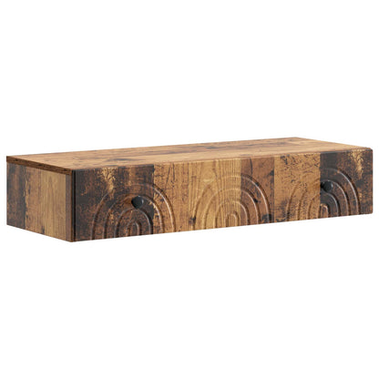 Wandmontage Zijtafel Oud hout 87,5 x 34,5 x 17 cm Bewerkt hout