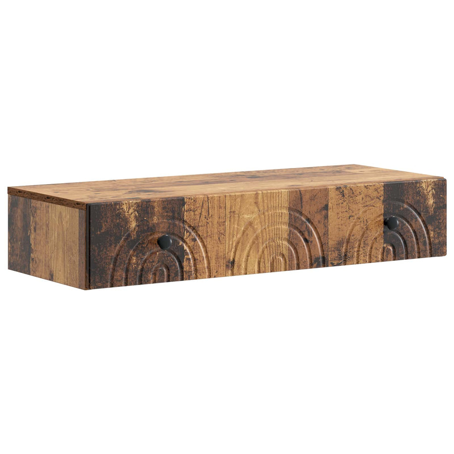 Wandmontage Zijtafel Oud hout 87,5 x 34,5 x 17 cm Bewerkt hout