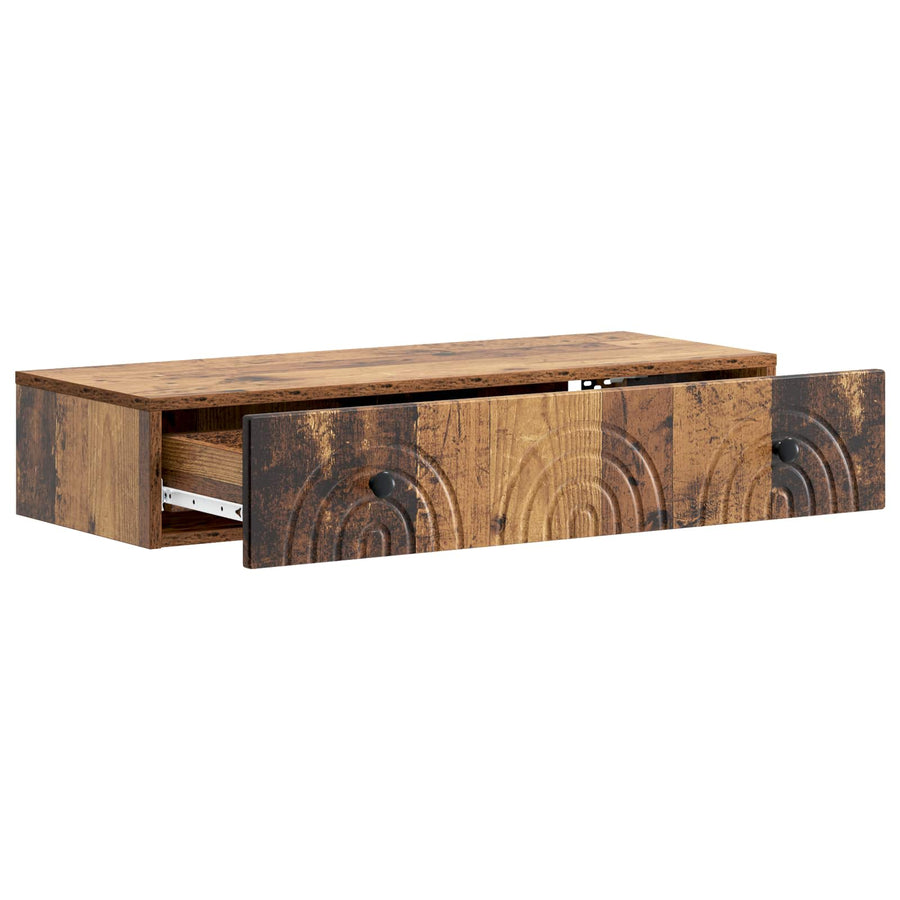Wandmontage Zijtafel Oud hout 87,5 x 34,5 x 17 cm Bewerkt hout