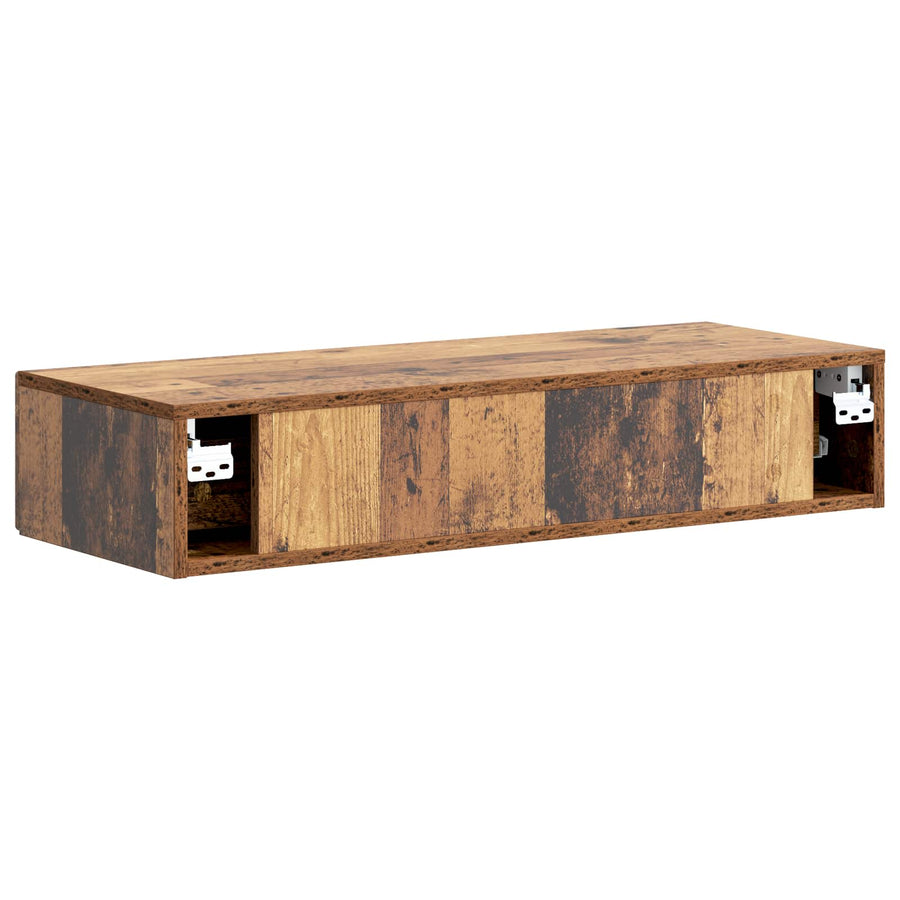Wandmontage Zijtafel Oud hout 87,5 x 34,5 x 17 cm Bewerkt hout