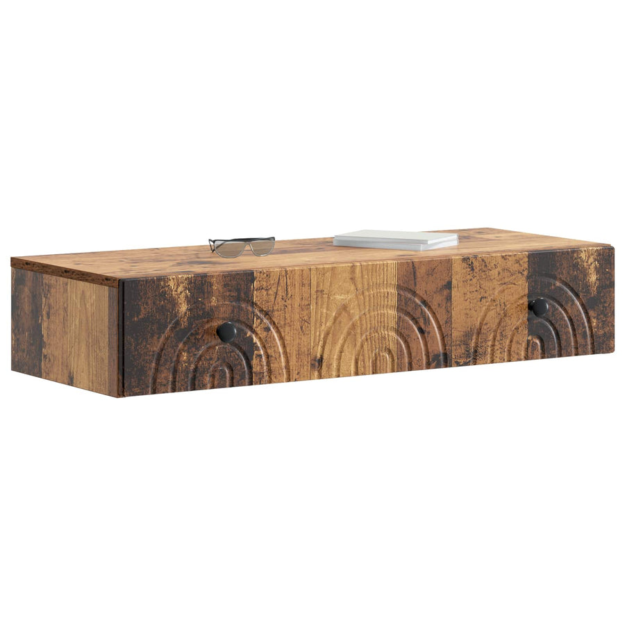Wandmontage Zijtafel Oud hout 87,5 x 34,5 x 17 cm Bewerkt hout