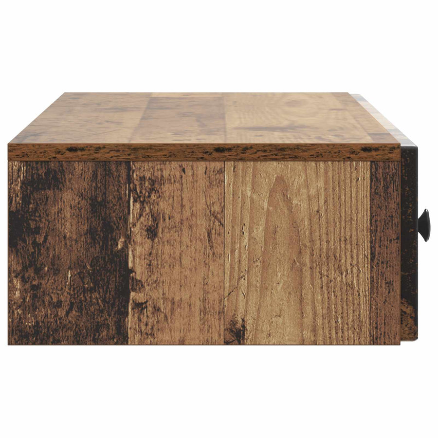 Wandmontage Zijtafel Oud hout 87,5 x 34,5 x 17 cm Bewerkt hout