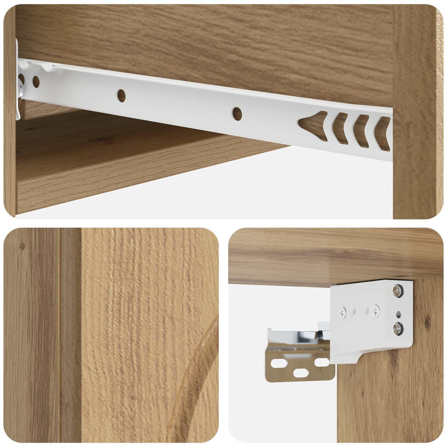 Wandmontage Zijtafel Artisanaal eiken 87,5 x 34,5 x 17 cm