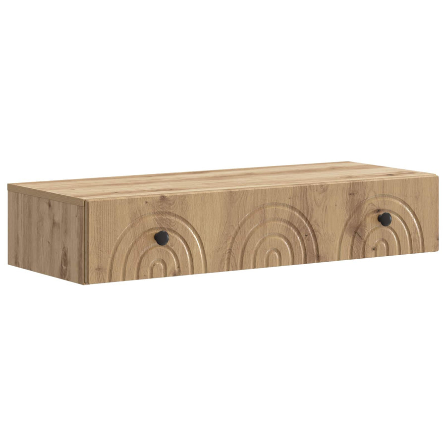 Wandmontage Zijtafel Artisanaal eiken 87,5 x 34,5 x 17 cm