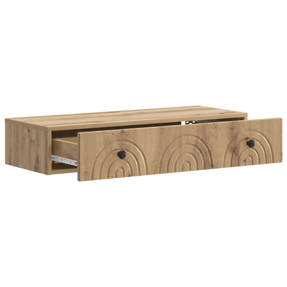 Wandmontage Zijtafel Artisanaal eiken 87,5 x 34,5 x 17 cm