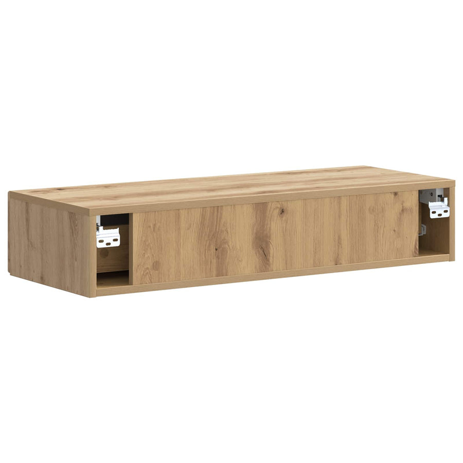 Wandmontage Zijtafel Artisanaal eiken 87,5 x 34,5 x 17 cm