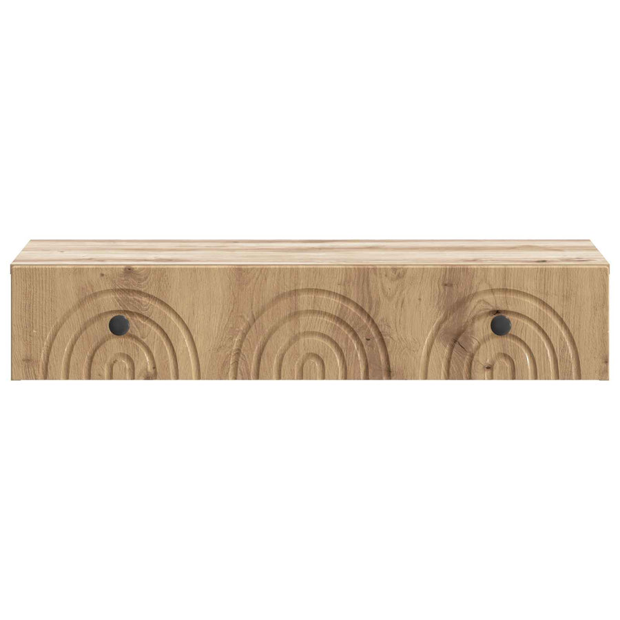 Wandmontage Zijtafel Artisanaal eiken 87,5 x 34,5 x 17 cm