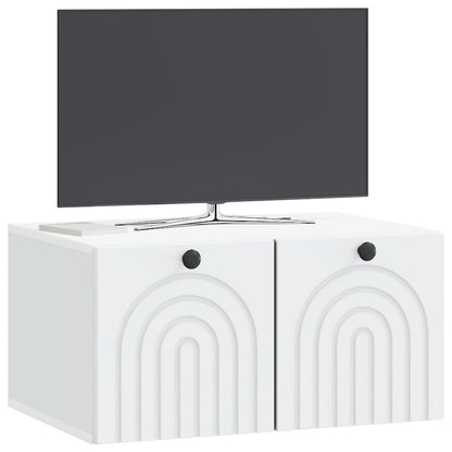 Wandbeugel TV-kast Wit 59,5 x 41 x 30 cm Bewerkt hout
