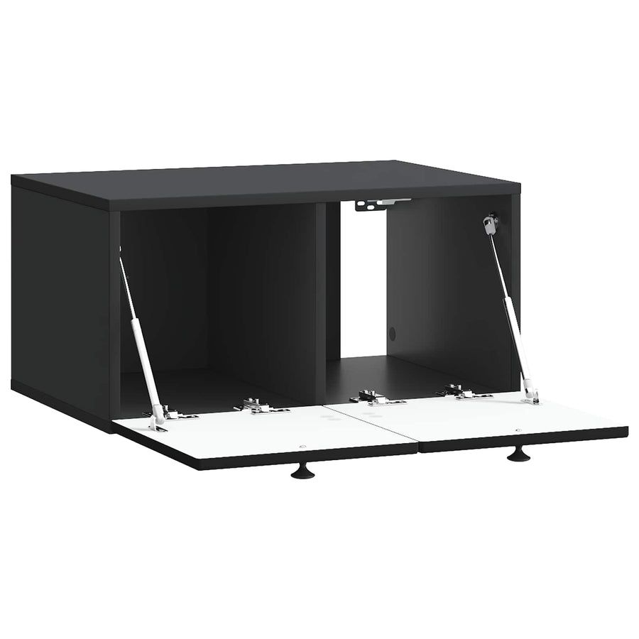 Wandbeugel TV-kast Zwart 59,5 x 41 x 30 cm Bewerkt hout