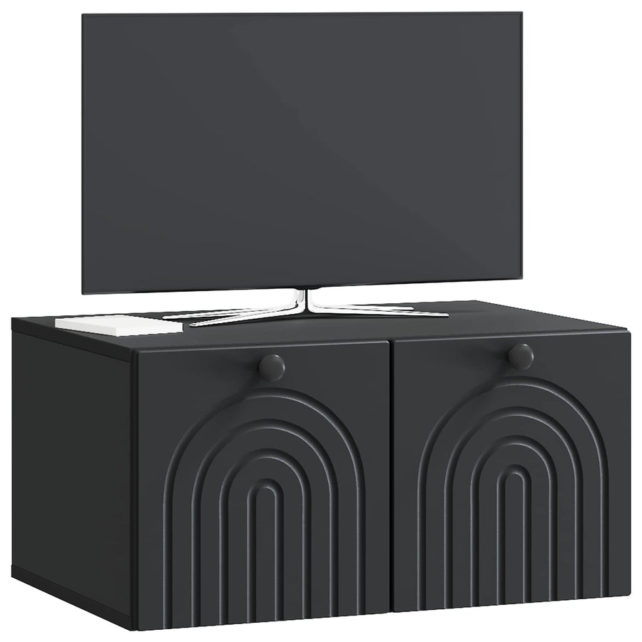 Wandbeugel TV-kast Zwart 59,5 x 41 x 30 cm Bewerkt hout