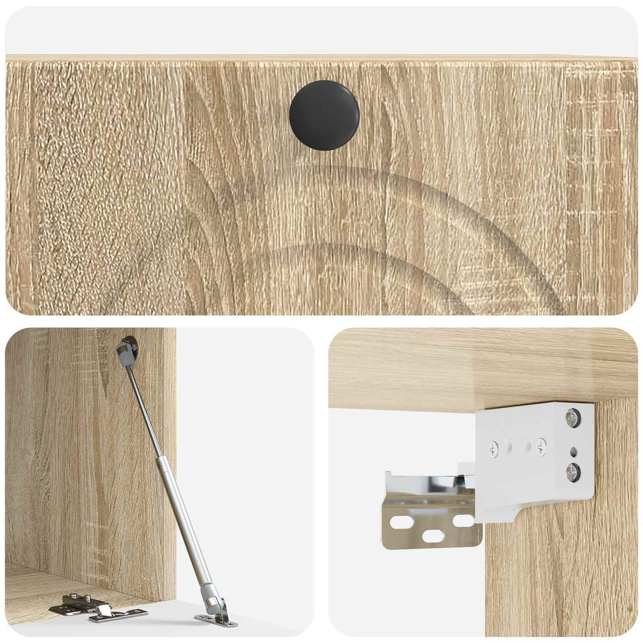 Wandbeugel TV-kast Sonoma Eiken 59,5 x 41 x 30 cm Bewerkt hout