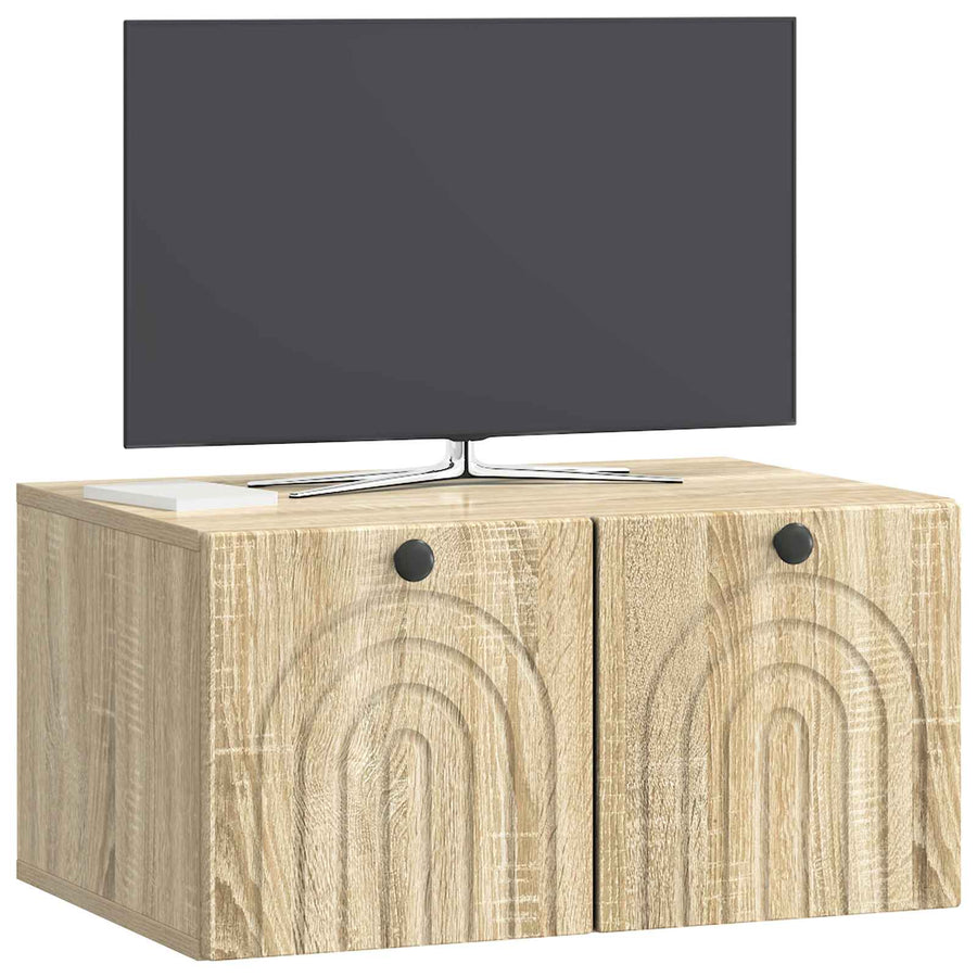 Wandbeugel TV-kast Sonoma Eiken 59,5 x 41 x 30 cm Bewerkt hout