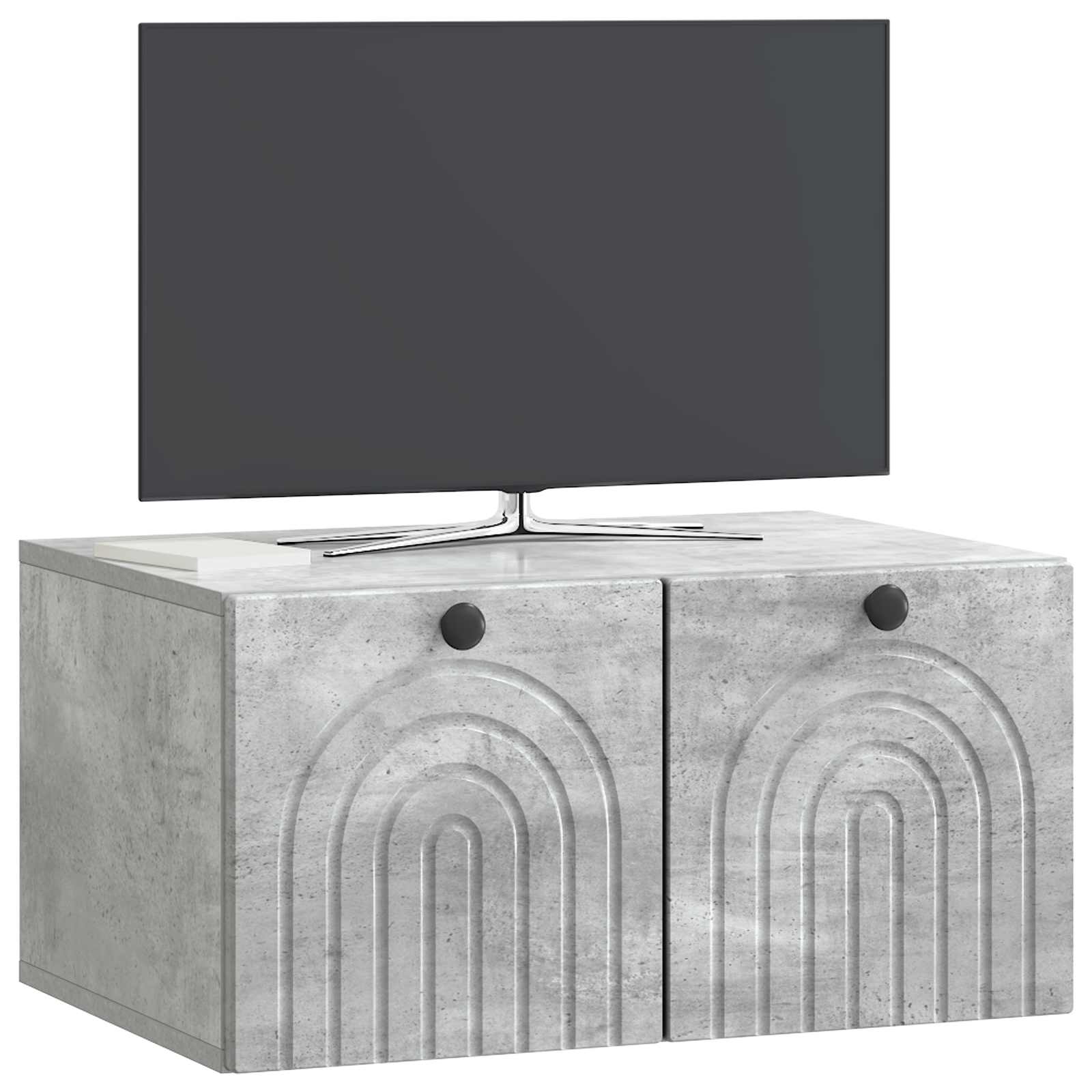 Wandbeugel TV-kast Betongrijs 59,5 x 41 x 30 cm Bewerkt hout