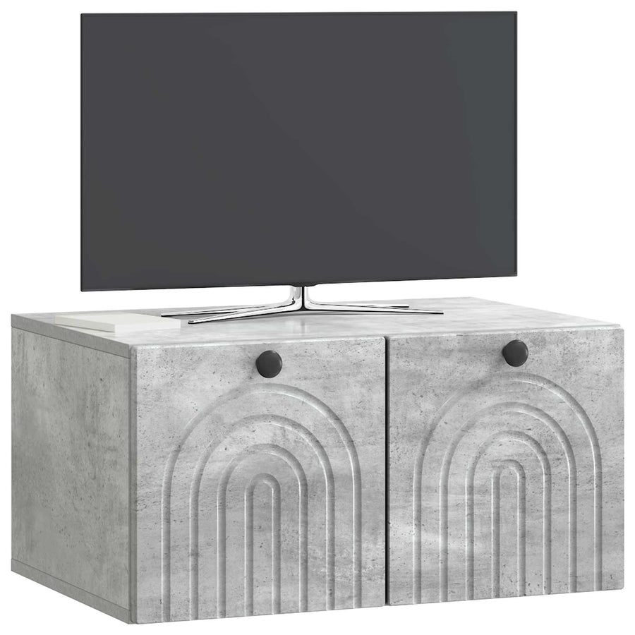 Wandbeugel TV-kast Betongrijs 59,5 x 41 x 30 cm Bewerkt hout