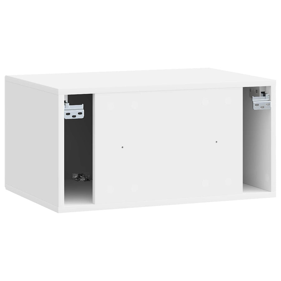 Wandbeugel TV-kast Hoogglans Wit 59,5 x 41 x 30 cm Bewerkt hout