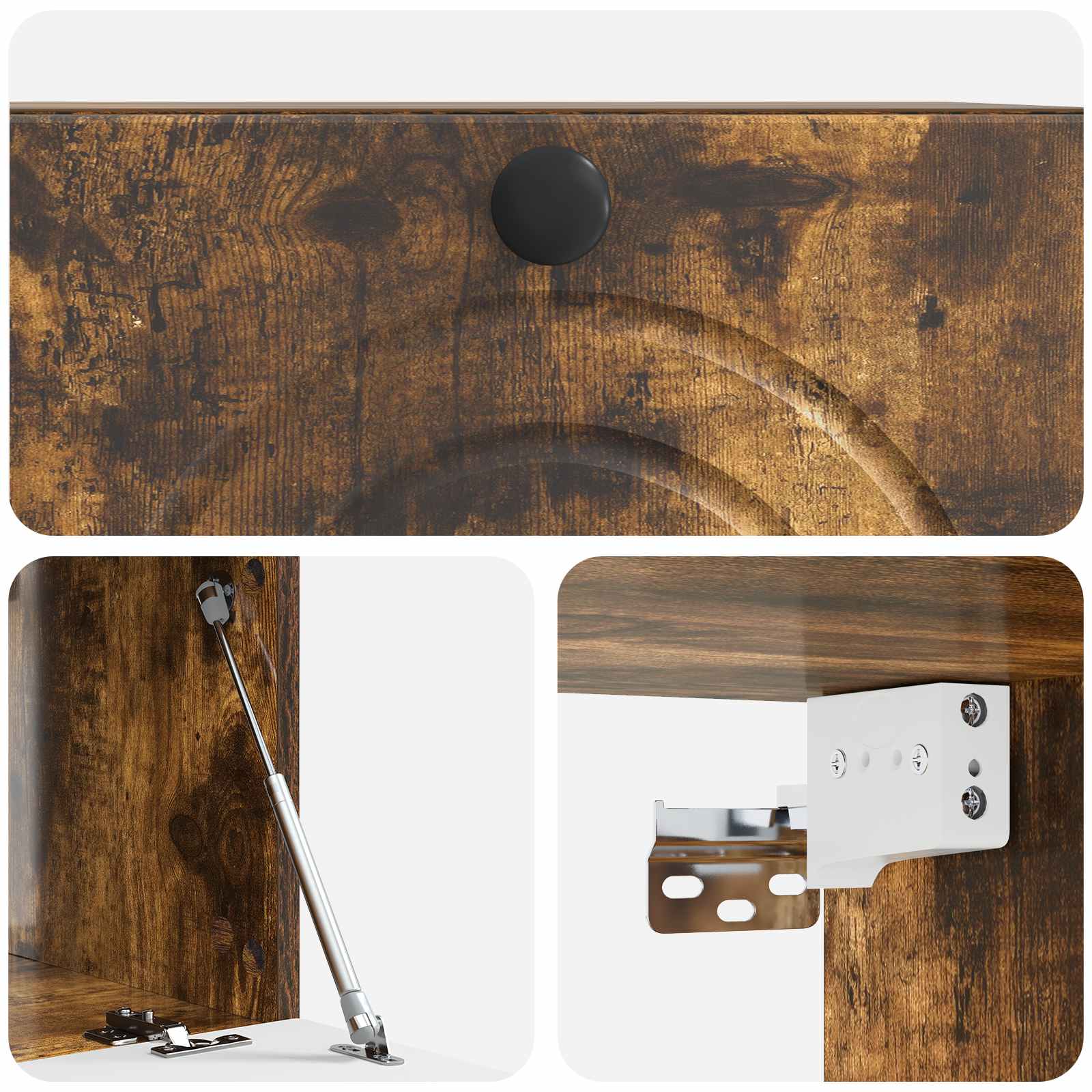 Wandbeugel TV-kast Gerookt eiken 59,5 x 41 x 30 cm Bewerkt hout