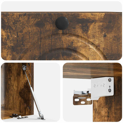 Wandbeugel TV-kast Gerookt eiken 59,5 x 41 x 30 cm Bewerkt hout